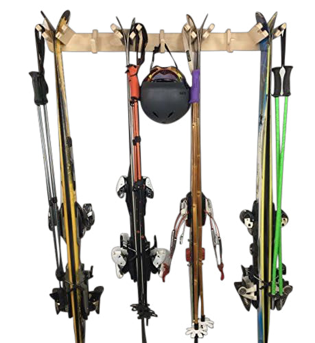 Ski Rack - Vertical Wooden 4 pairs