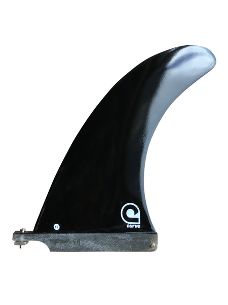 Surfboard Fin Longboard Classic Fibreglass - Black 9.0