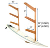 Surfboard Wall Rack - Wooden Quad by Spire