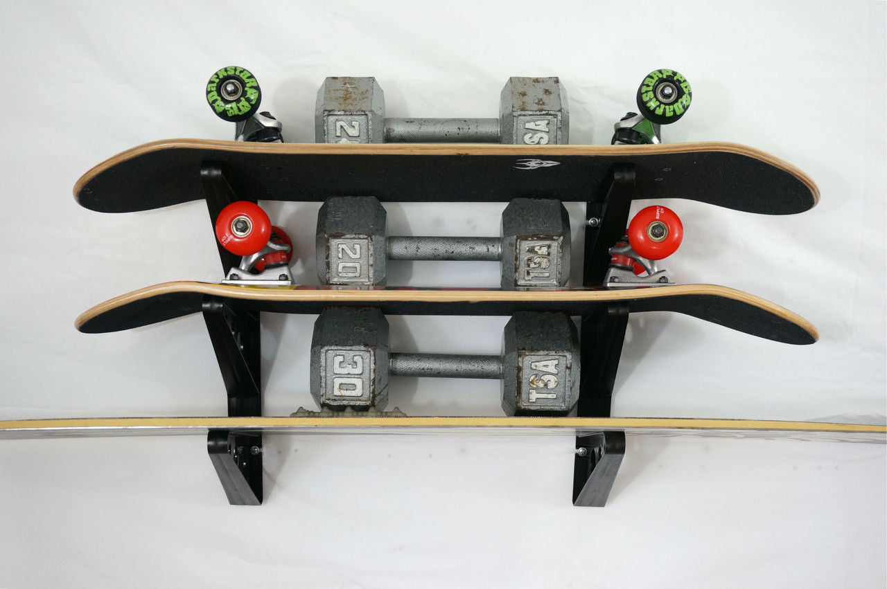 Skateboard Rack Triple Australia 3 Skateboard Wall Rack Storage Rack ...
